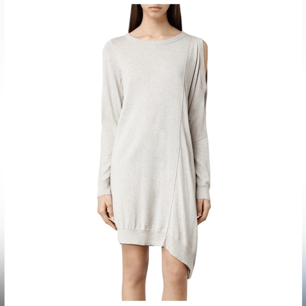 NWT ALL SAINTS Sago Asymmetrical Dress, Silk / Cotton, US 00